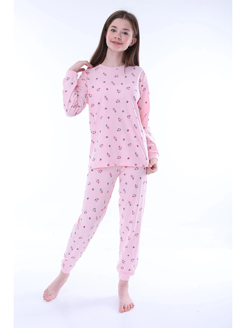 Myhanne Pembe Çiçek Desenli Pijama Takımı 35205 - 3