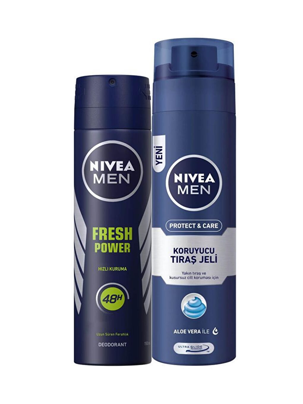 NIVEA Şeffaf Fresh Power Erkek Deosprey 150 ml + Tıraş Jeli Koruyucu Ve Bakım İçin 200 ml