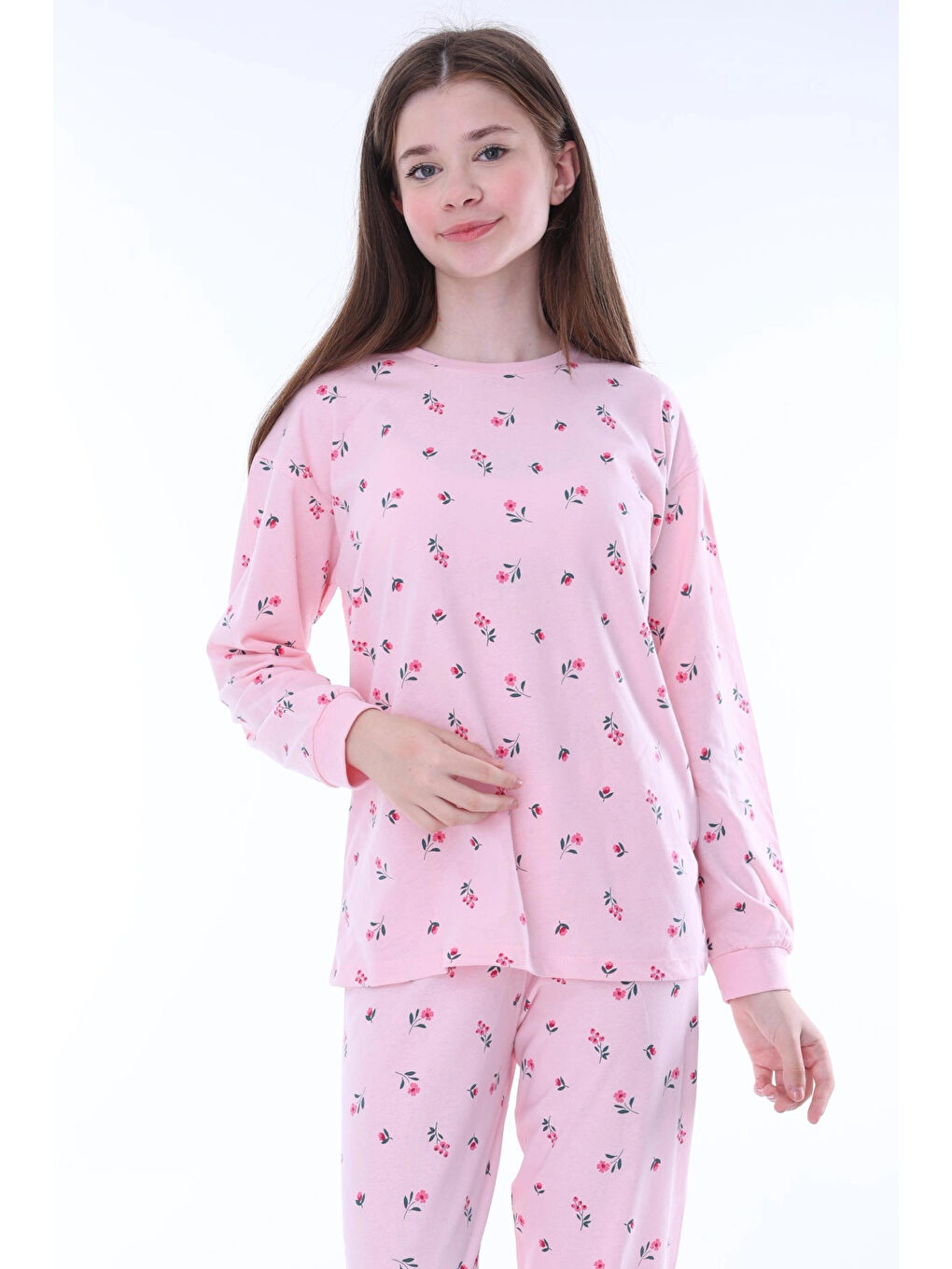 Myhanne Pembe Çiçek Desenli Pijama Takımı 35205 - 4