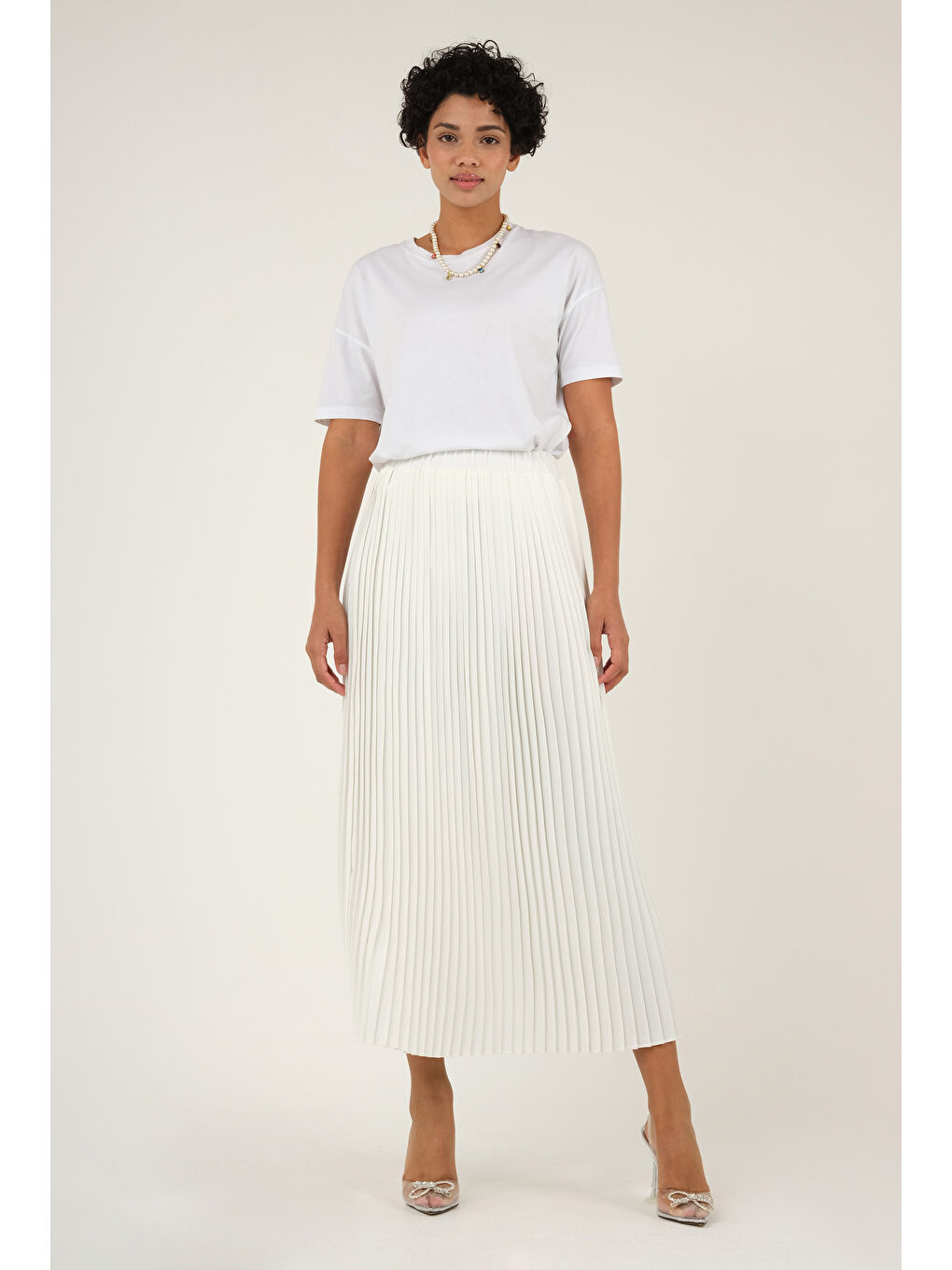 Piliseli Etek Beyaz-3