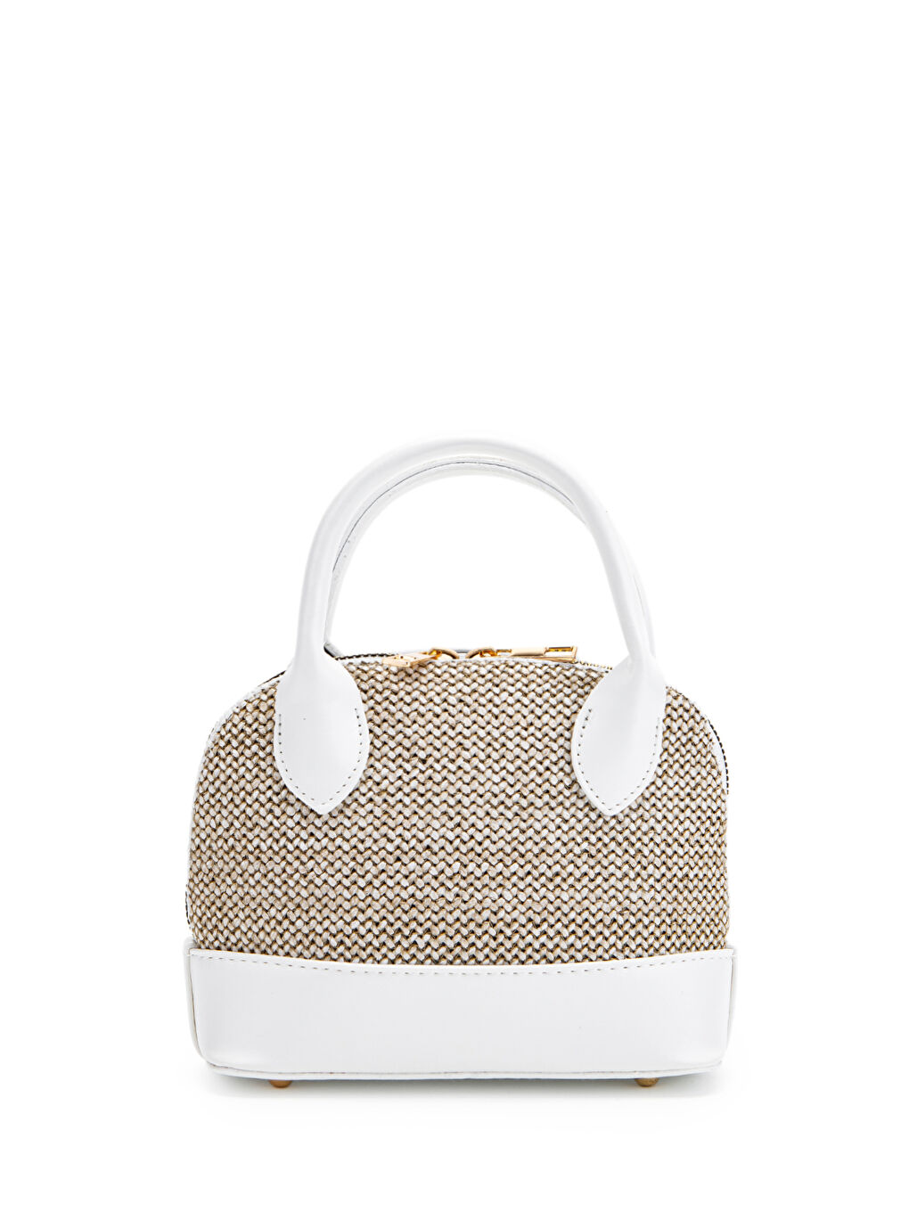 Hasır Detaylı Suni Deri Kadın Çapraz Çanta Matilda Beyaz