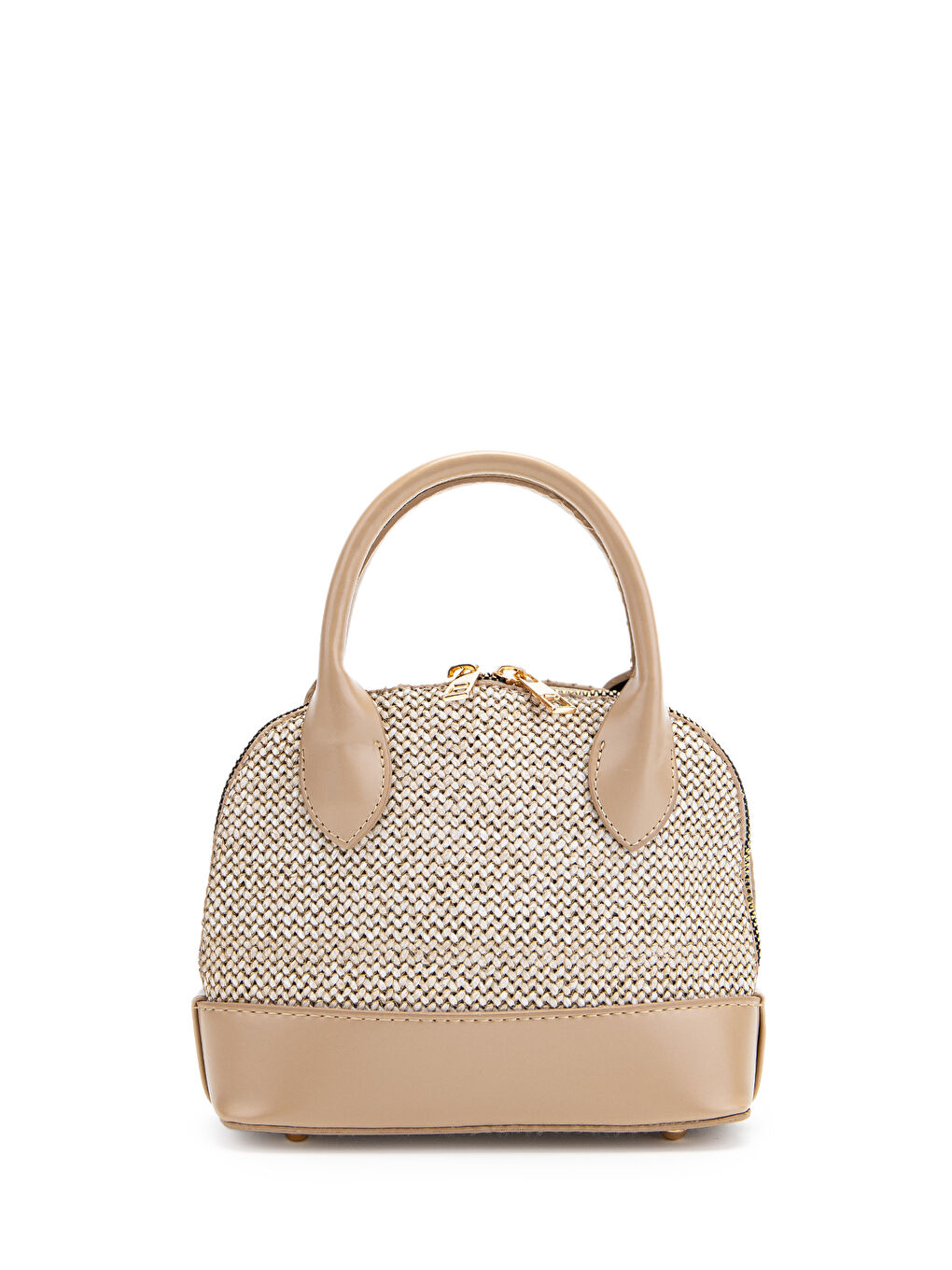 Bej Hasır Detaylı Suni Deri Kadın Çapraz Çanta Matilda Vizon