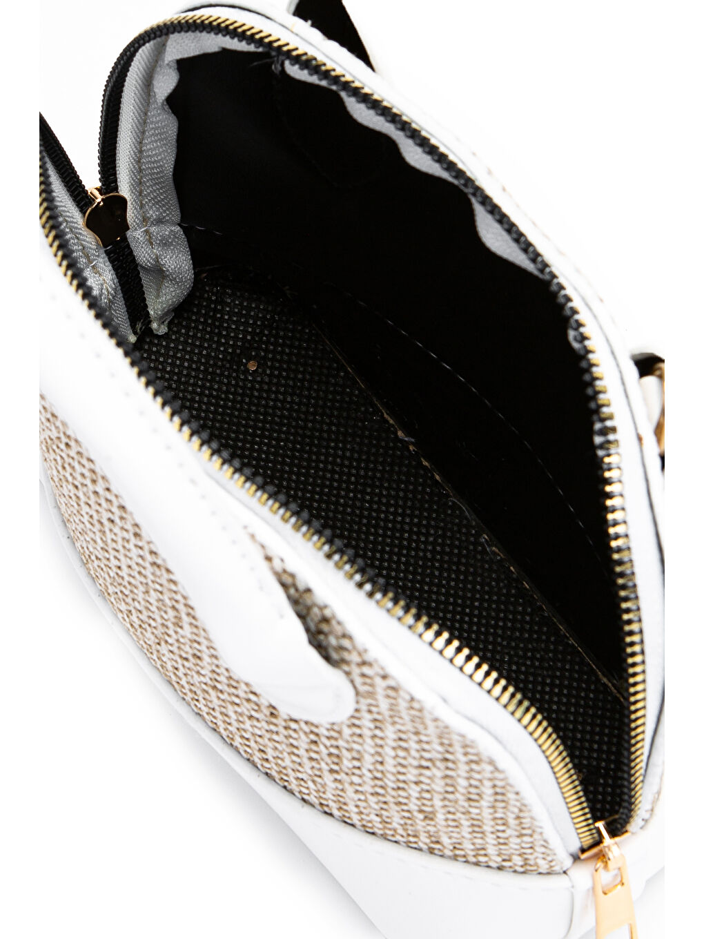 Hasır Detaylı Suni Deri Kadın Çapraz Çanta Matilda Beyaz-4