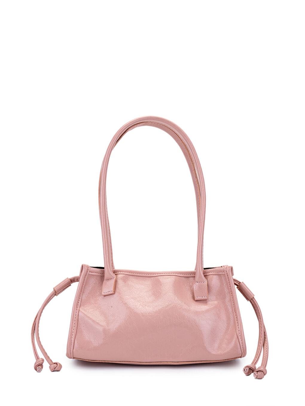 Pembe Kemer Detaylı Suni Kılçıllı Deri Kadın Omuz Çanta Girls Pudra-3