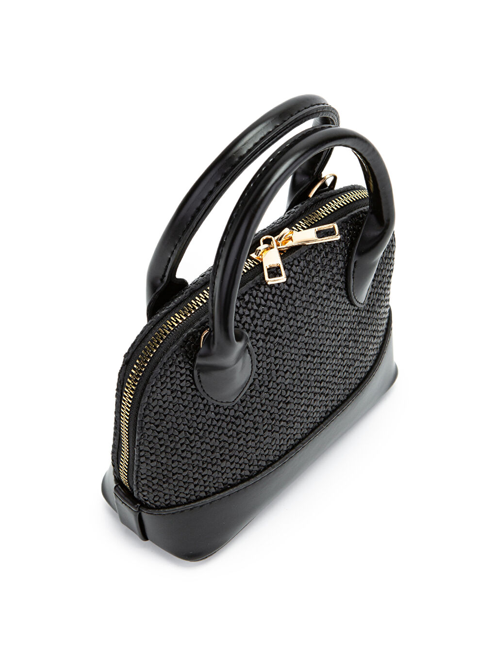 Hasır Detaylı Suni Deri Kadın Çapraz Çanta Matilda Siyah-2