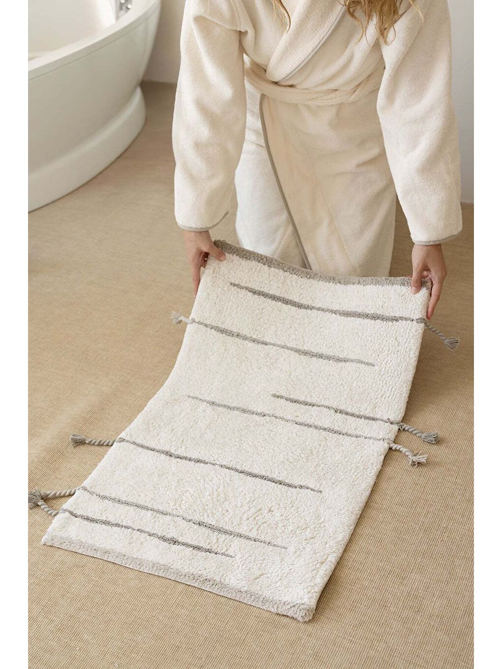 Earth Tekli Banyo Paspası %100 Pamuk 50x80 cm Yeşil