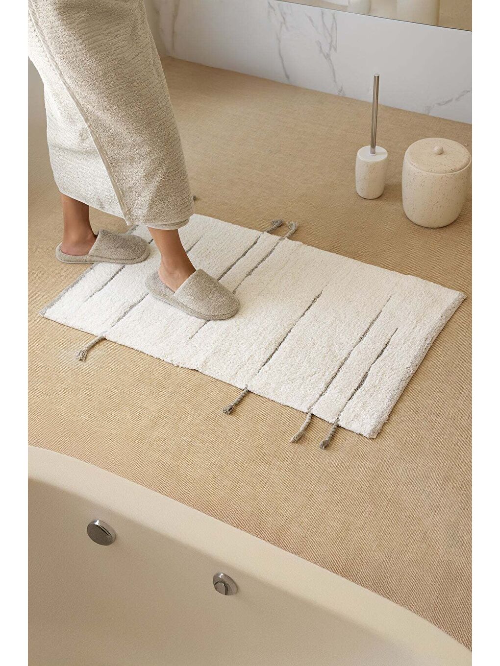 Earth Tekli Banyo Paspası %100 Pamuk 50x80 cm Yeşil-2