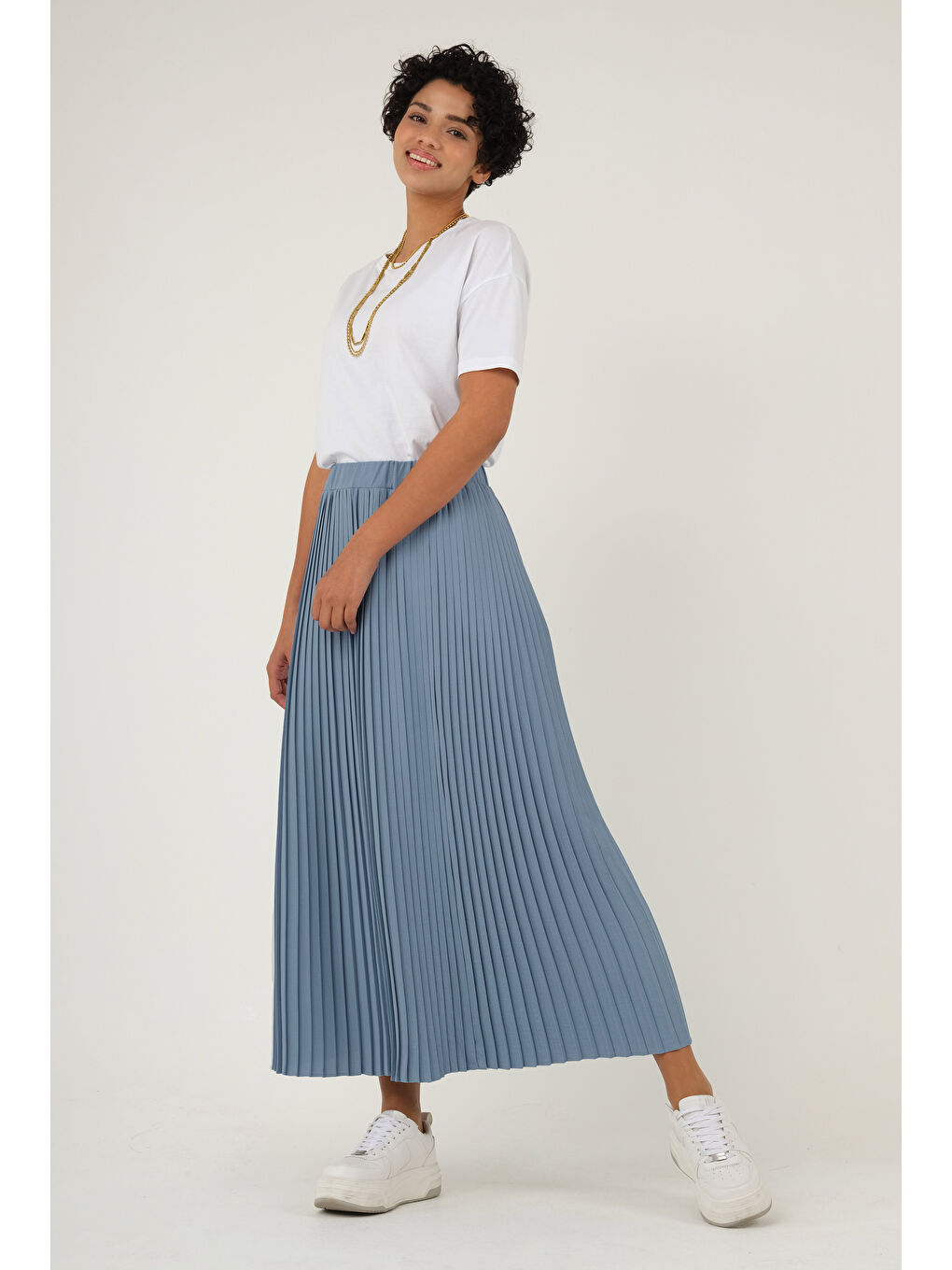 Piliseli Etek Mavi-1