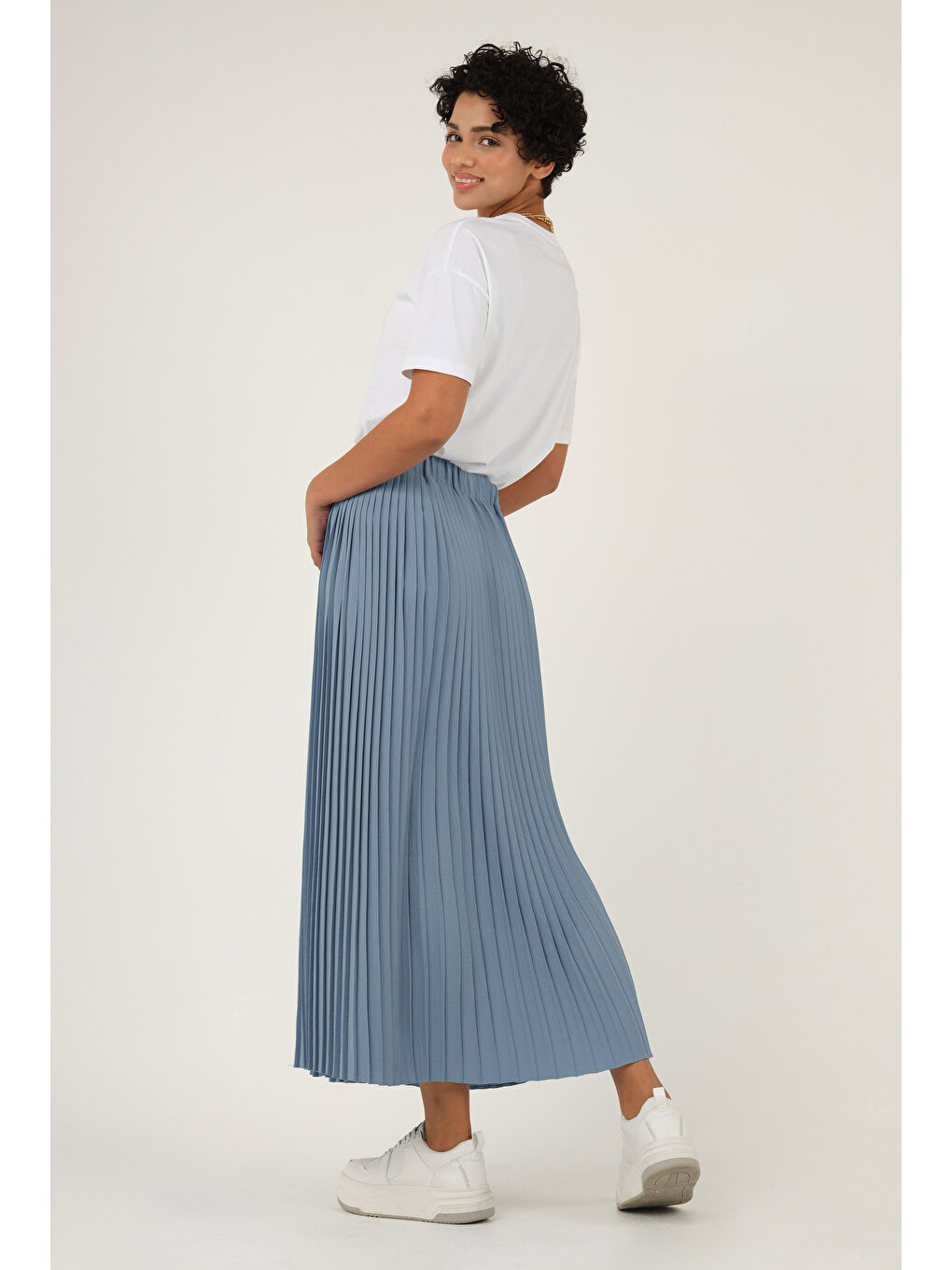 Piliseli Etek Mavi-2