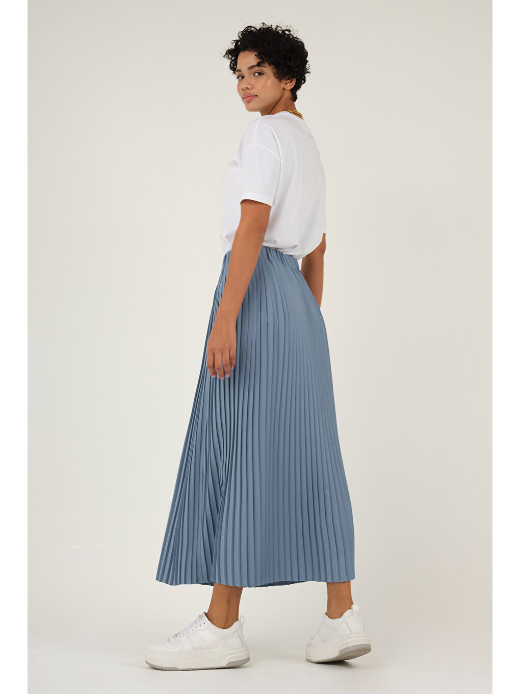 Piliseli Etek Mavi-3