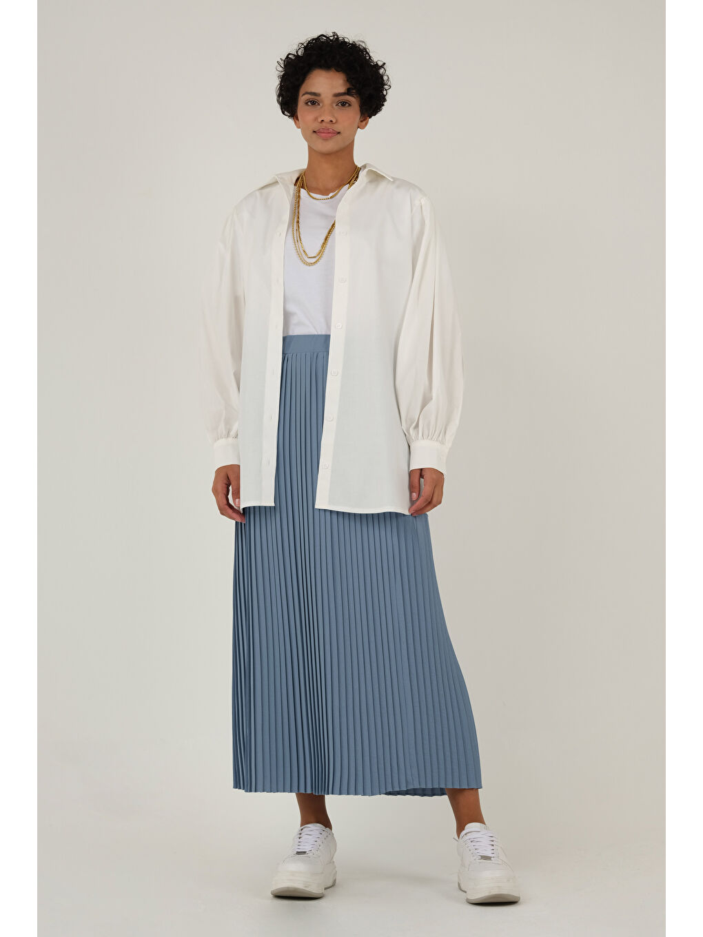 Piliseli Etek Mavi-4