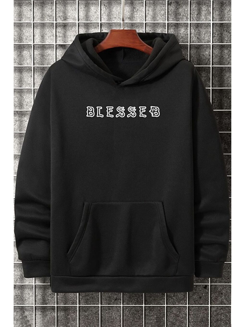 uyguntarz Siyah Unisex Blesseb Baskılı Sweatshirt