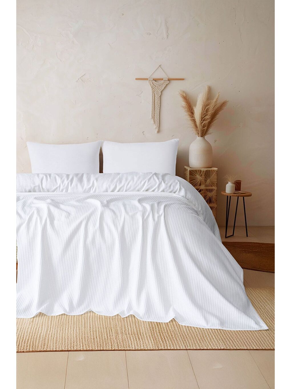 Beyaz %100 Pamuk Örgü Pike | 160x230 cm | 1. Sınıf Kalite