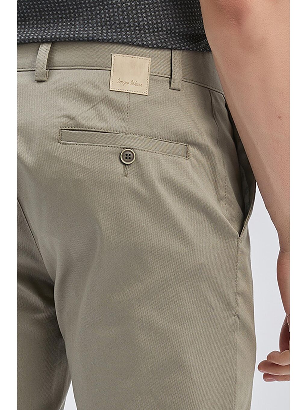 Koyu Bej Pamuklu Yandan Cepli Casual Slim Fit Chino Pantolon 1003240161-5