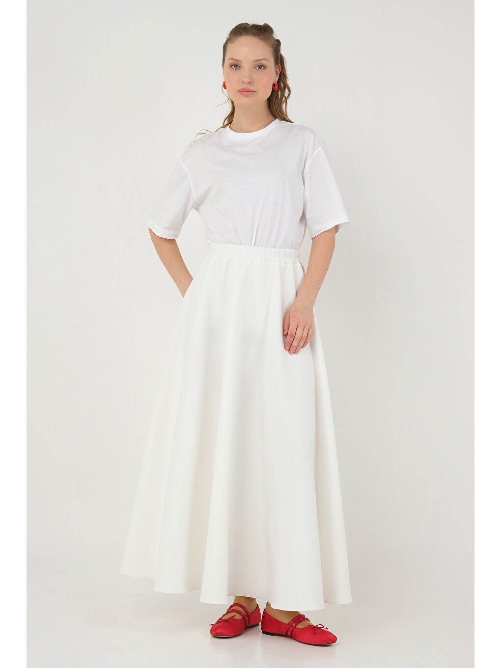 Scuba Kloş Etek Kırık Beyaz-2