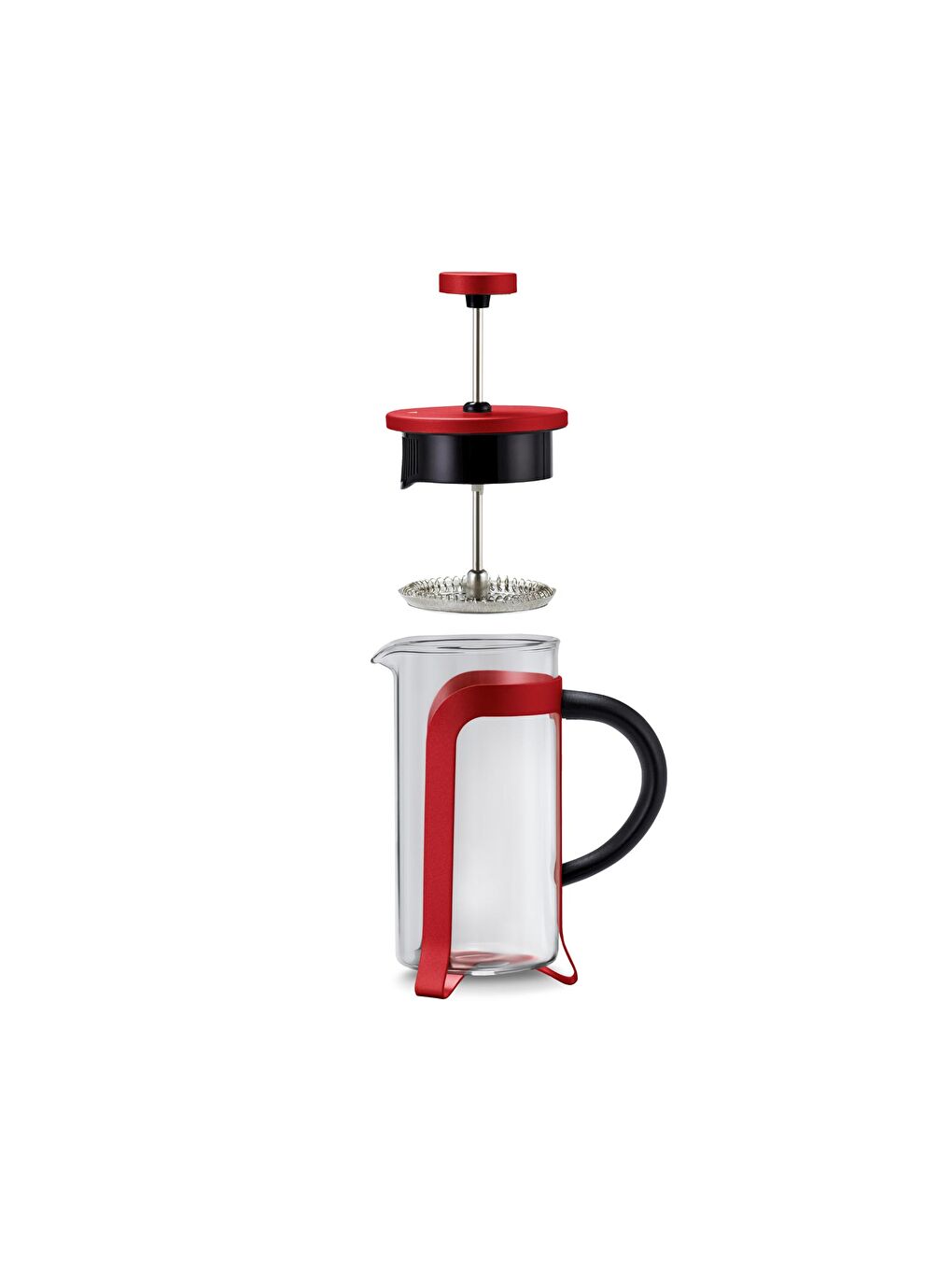 French Press, Kırmızı 300 ml-3