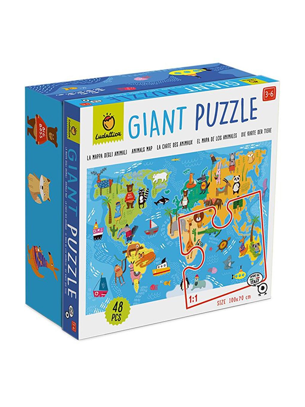 Ludattica Renksiz Animals in The World - Giant Puzzle