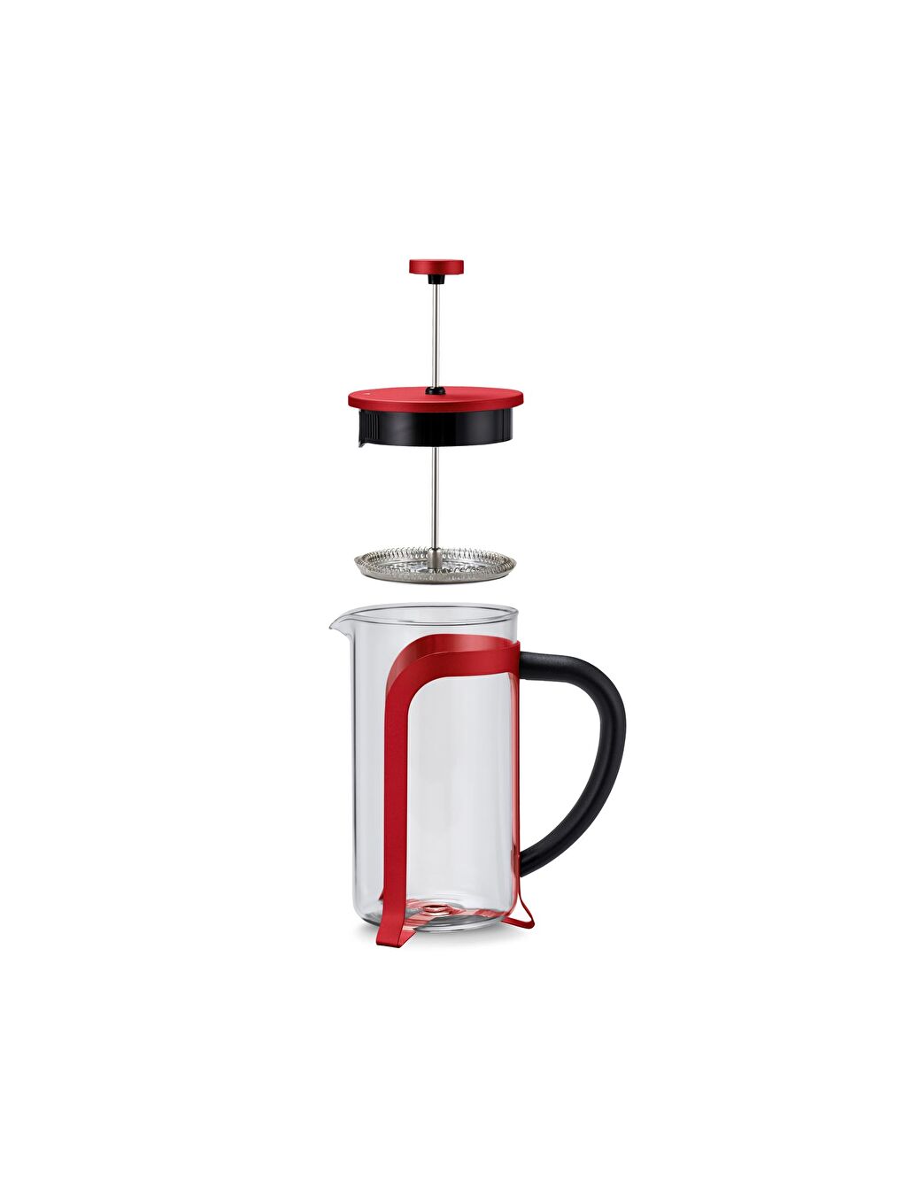 French Press, Kırmızı 800 ml-3
