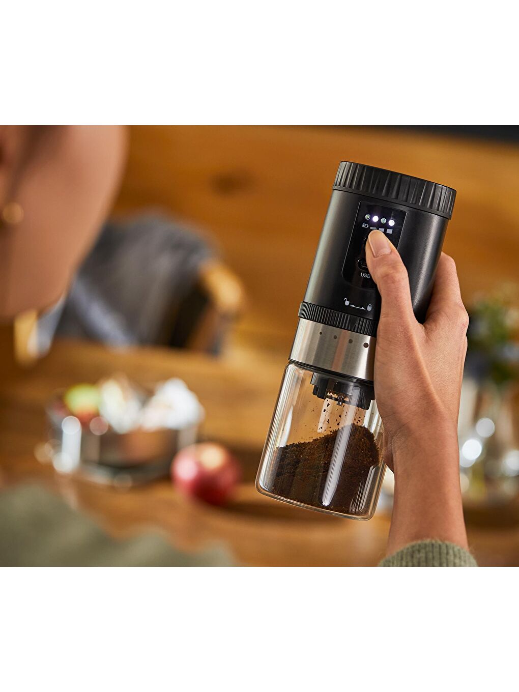 Renksiz Şarjlı Kahve Değirmeni