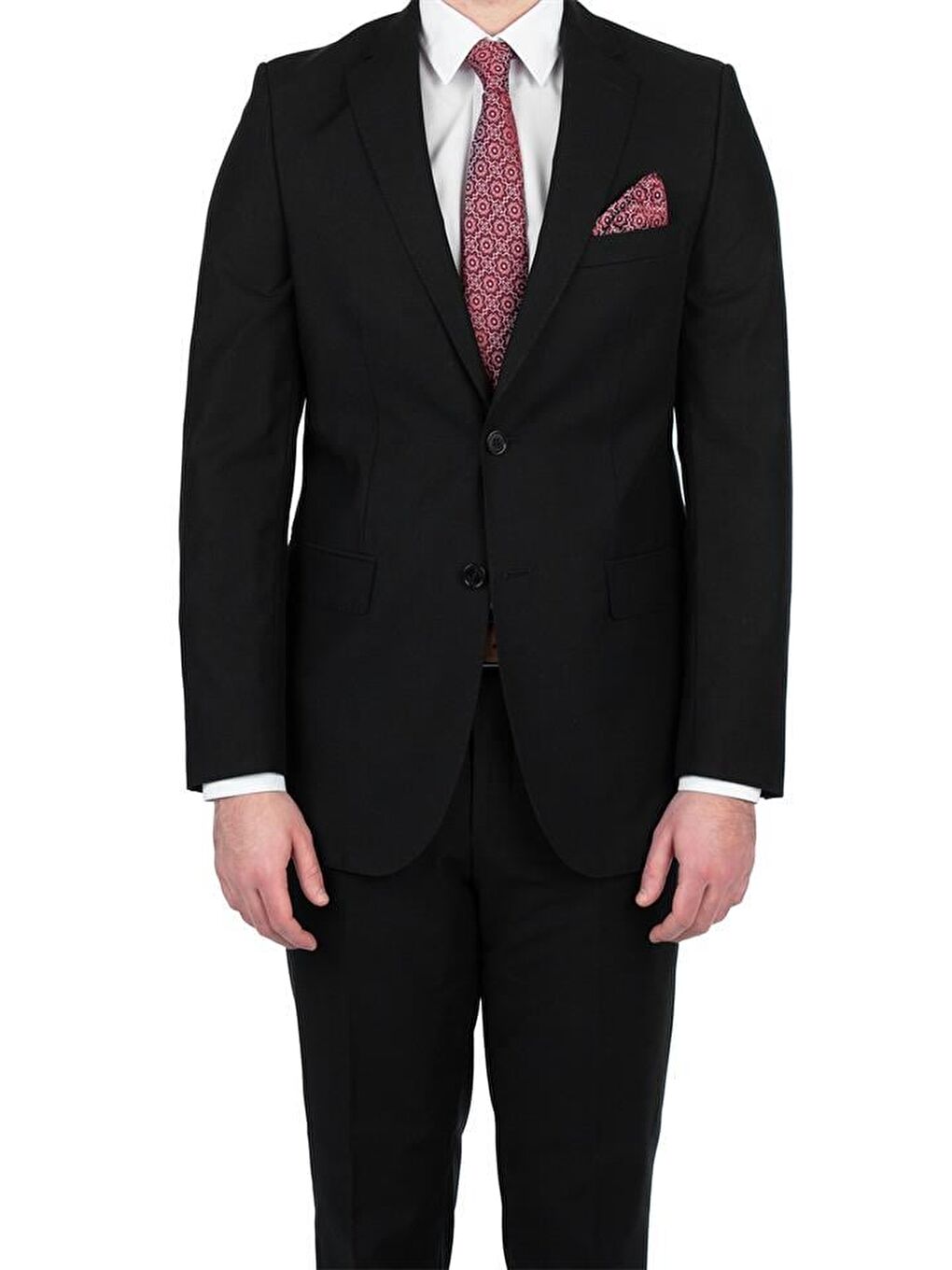 Siyah Gabardin Mono Yaka Astarlı 8 Drop Comfort Fit Rahat Kesim Takım Elbise 1001200006