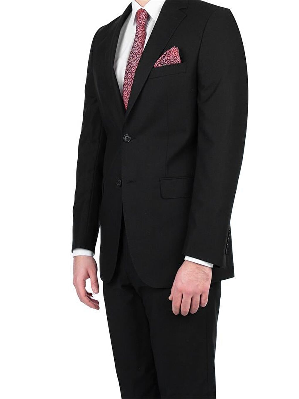 Siyah Gabardin Mono Yaka Astarlı 8 Drop Comfort Fit Rahat Kesim Takım Elbise 1001200006-1