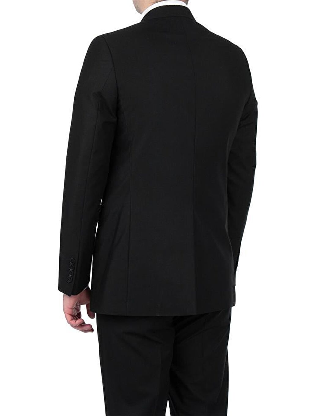 Siyah Gabardin Mono Yaka Astarlı 8 Drop Comfort Fit Rahat Kesim Takım Elbise 1001200006-2