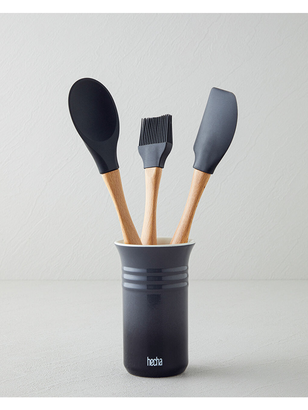 Silikon 4 Parça Servis Seti 28x32.5x31 cm X 14.5 cm Siyah