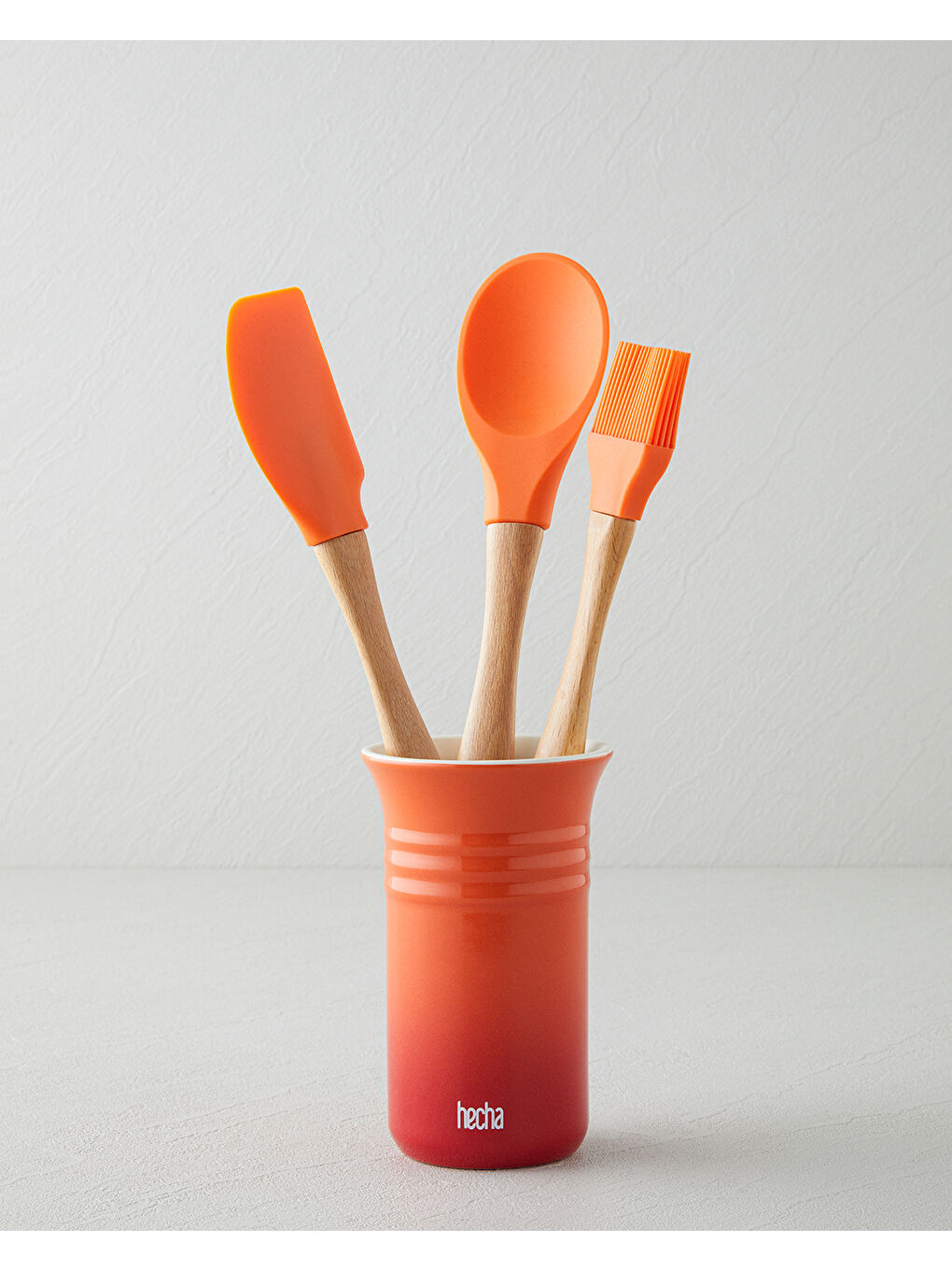 Silikon 4 Parça Servis Seti 28x32.5x31 cm X 14.5 cm Turuncu