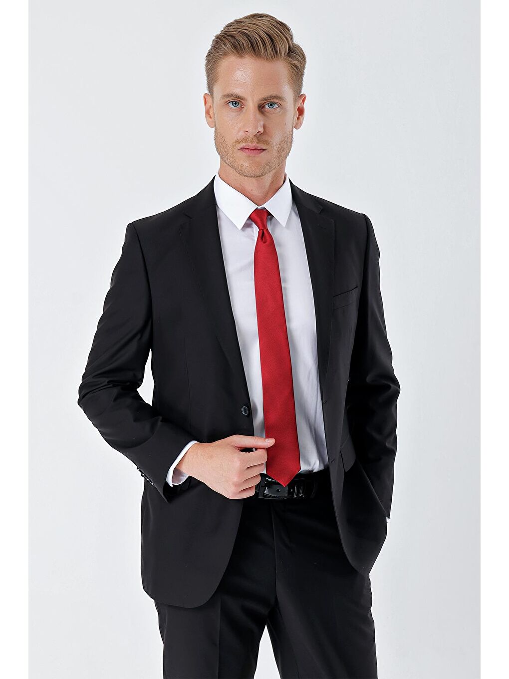 İMZA Siyah Gabardin Mono Yaka 6 Drop Comfort Fit Rahat Kesim Basic Takım Elbise 1001240010 - 1
