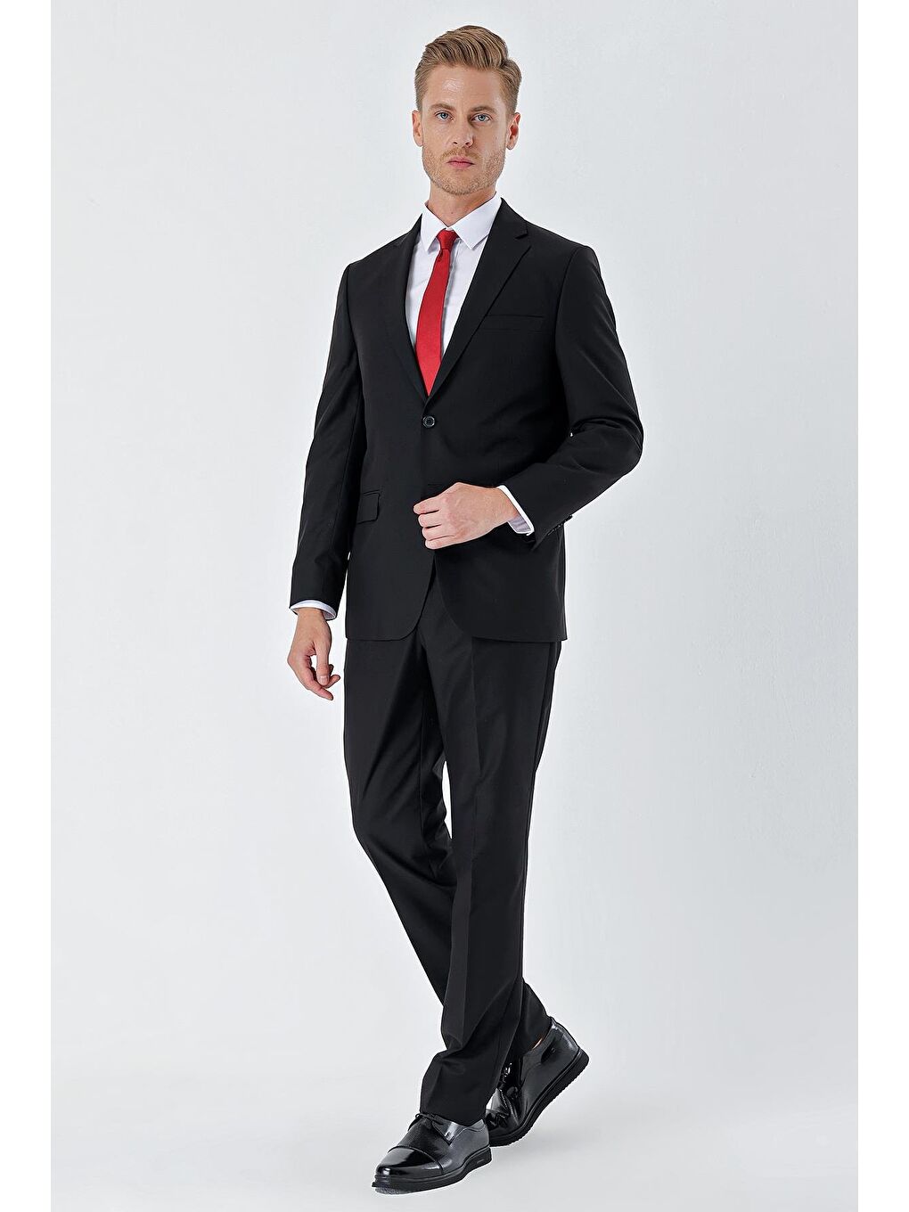 İMZA Siyah Gabardin Mono Yaka 6 Drop Comfort Fit Rahat Kesim Basic Takım Elbise 1001240010 - 4