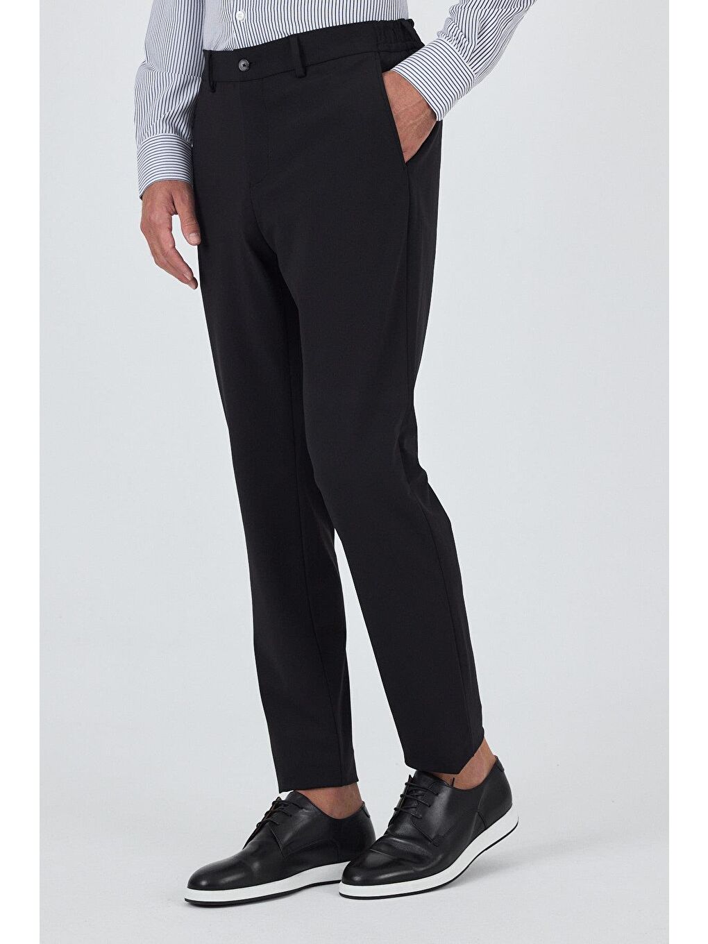 Siyah Esnek Yandan Cepli Casual Slim Fit Jogger Pantolon 1003250162-1