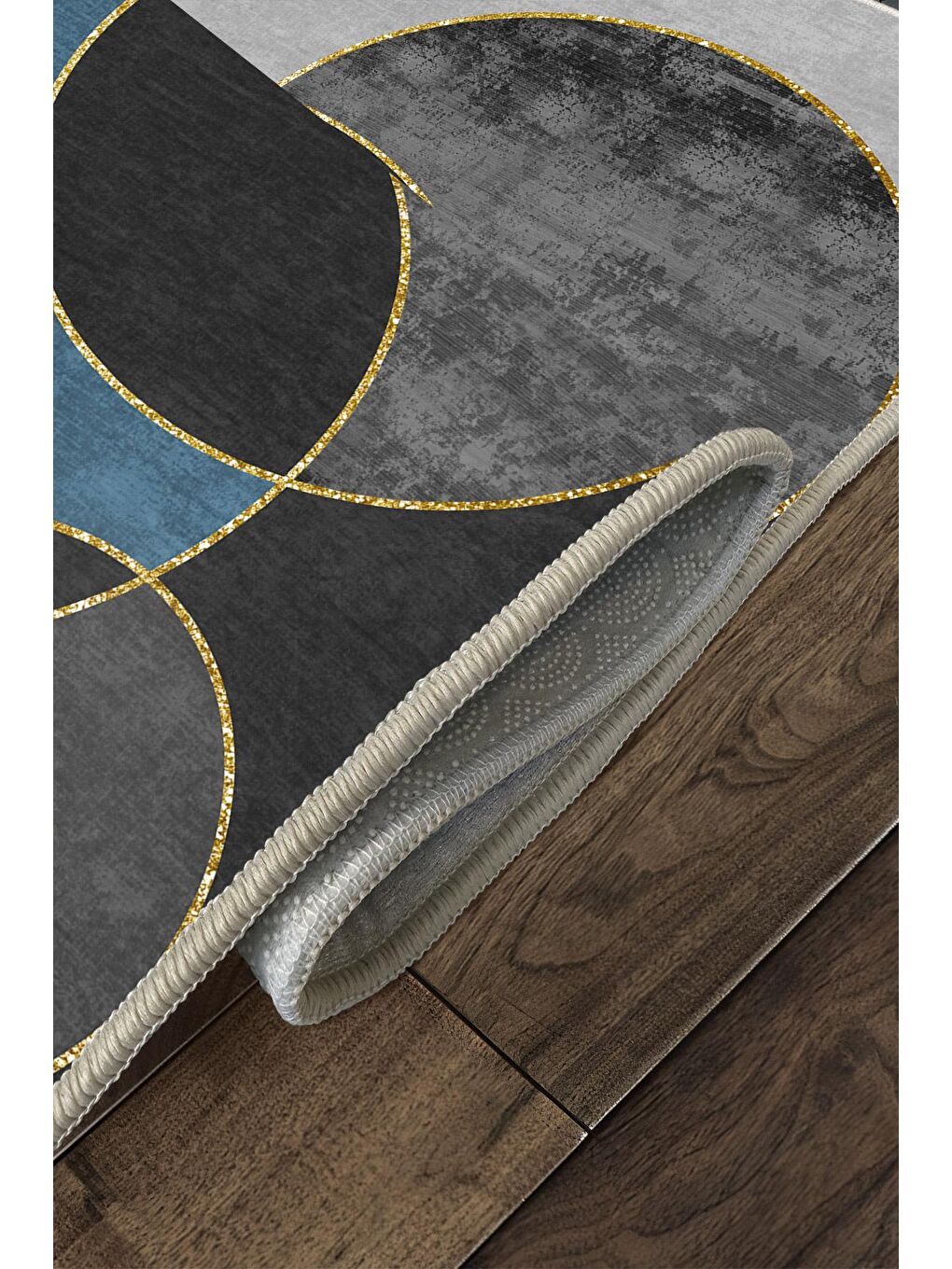 Mavi Özel Tasarım, Kaymaz Taban, İnce, Yıkanabilir, Modern Halı WOOKECE1390 160x230-4