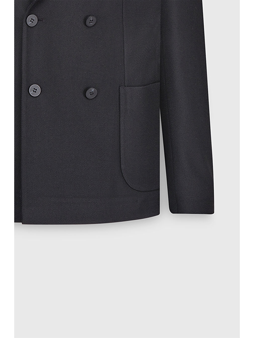 Erkek Siyah Slim Fit Dar Kesim Kırlangıç Yaka Diagonal Desenli Torba Cepli Ceket-8