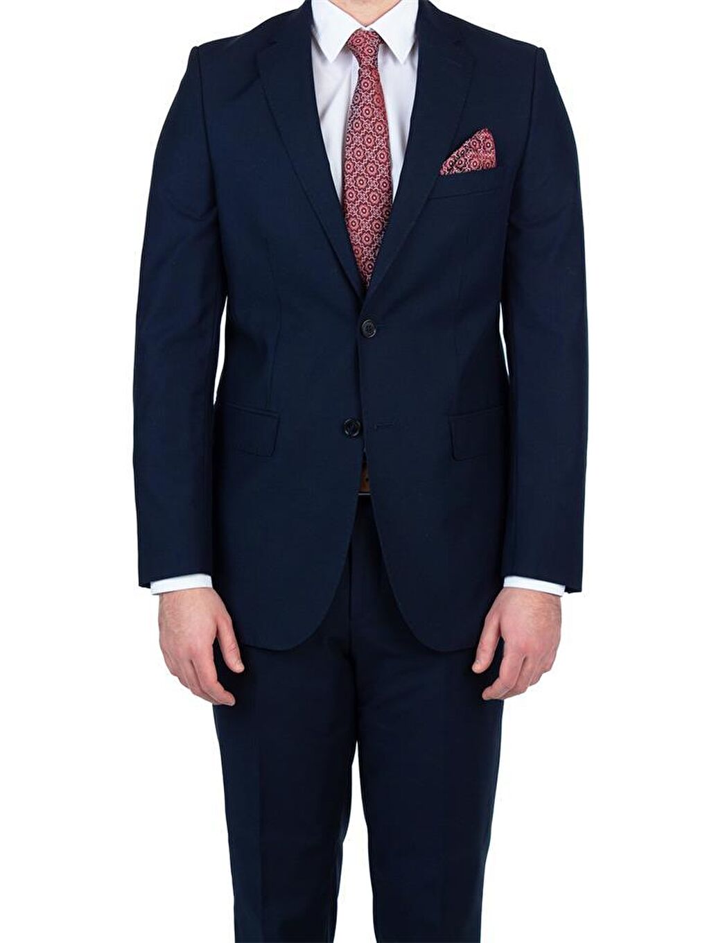 Lacivert Gabardin Mono Yaka Astarlı 4 Drop Comfort Fit Rahat Kesim Takım Elbise 1001195009