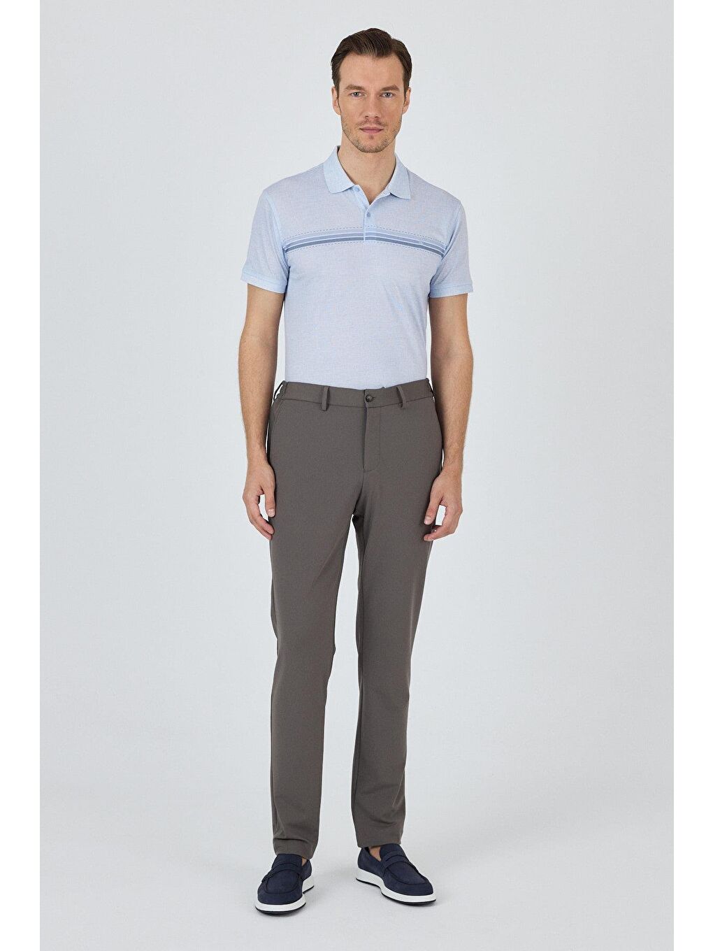 Kahverengi Koyu Vizon Esnek Yandan Cepli Casual Slim Fit Jogger Pantolon 1003250162-1