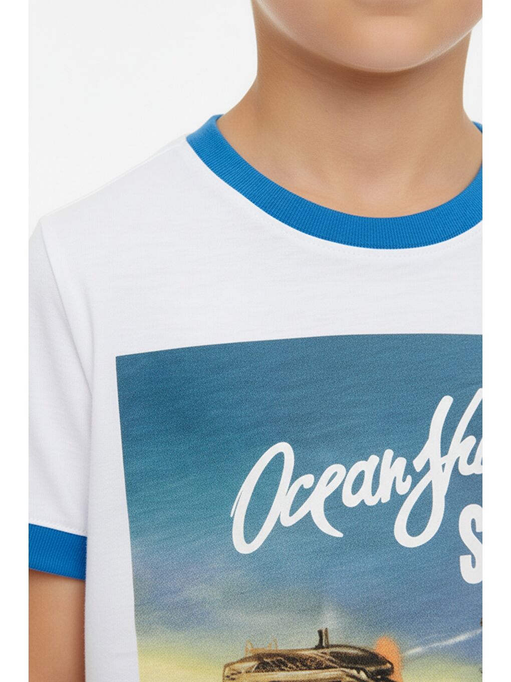 Ekru Erkek Çocuk Surf Baskı Tişört-4