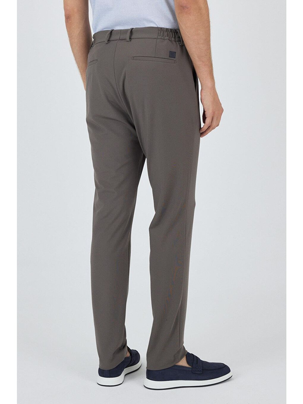 Kahverengi Koyu Vizon Esnek Yandan Cepli Casual Slim Fit Jogger Pantolon 1003250162-4