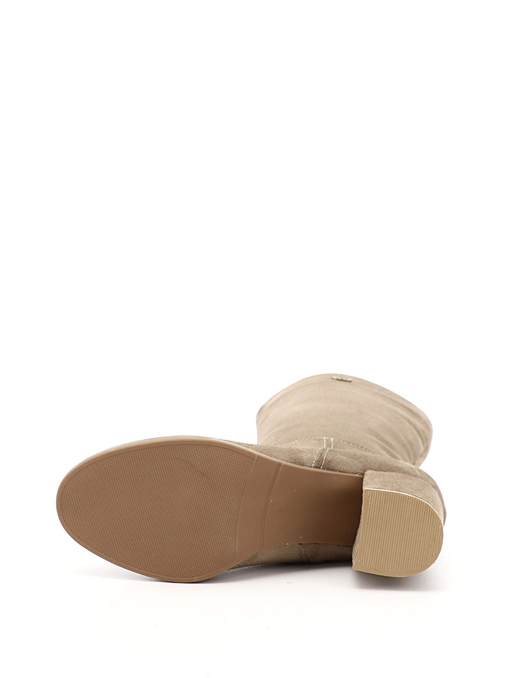 Bej Kadın VİZON Yuvarlak Burun Fermuarlı Kalın Topuklu Çizme-3