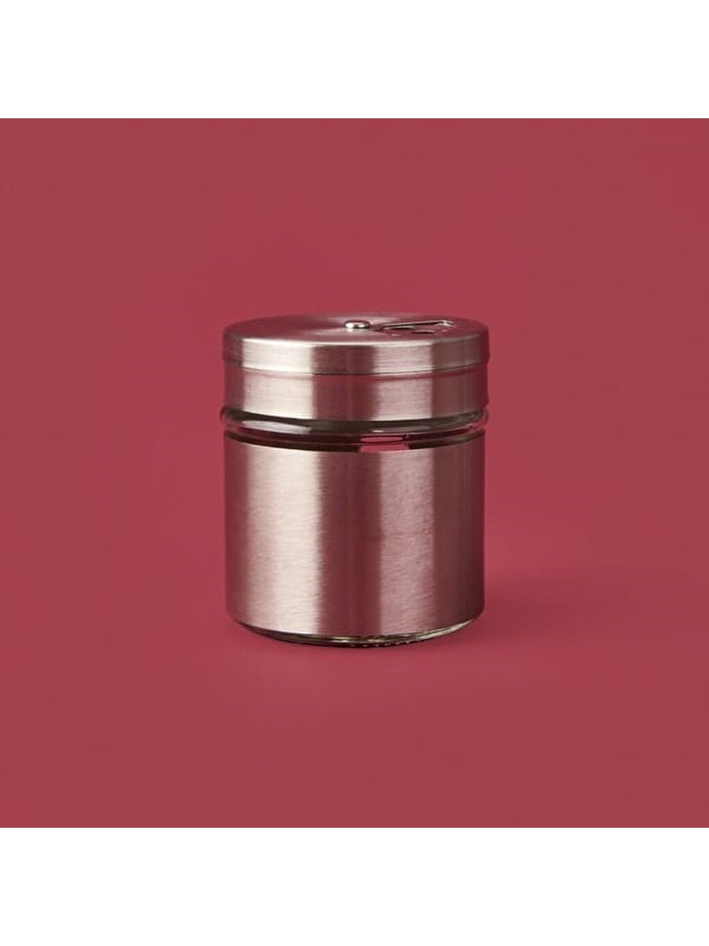 Metal Kaplı Cam Baharatlık - Gri - 5,5 Cm
