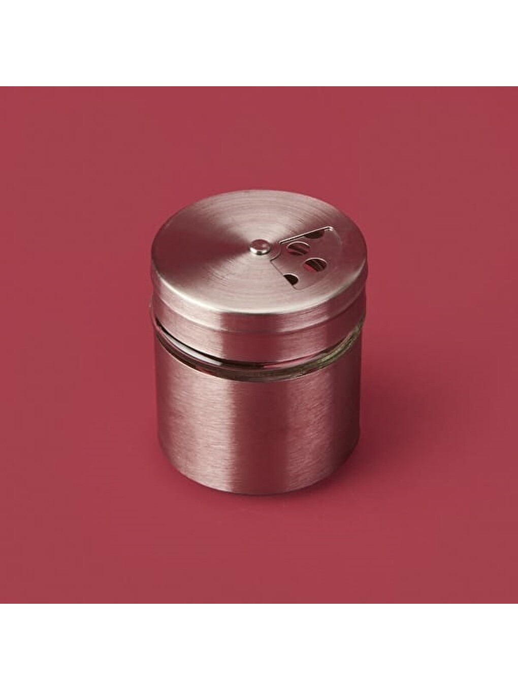 Metal Kaplı Cam Baharatlık - Gri - 5,5 Cm-2
