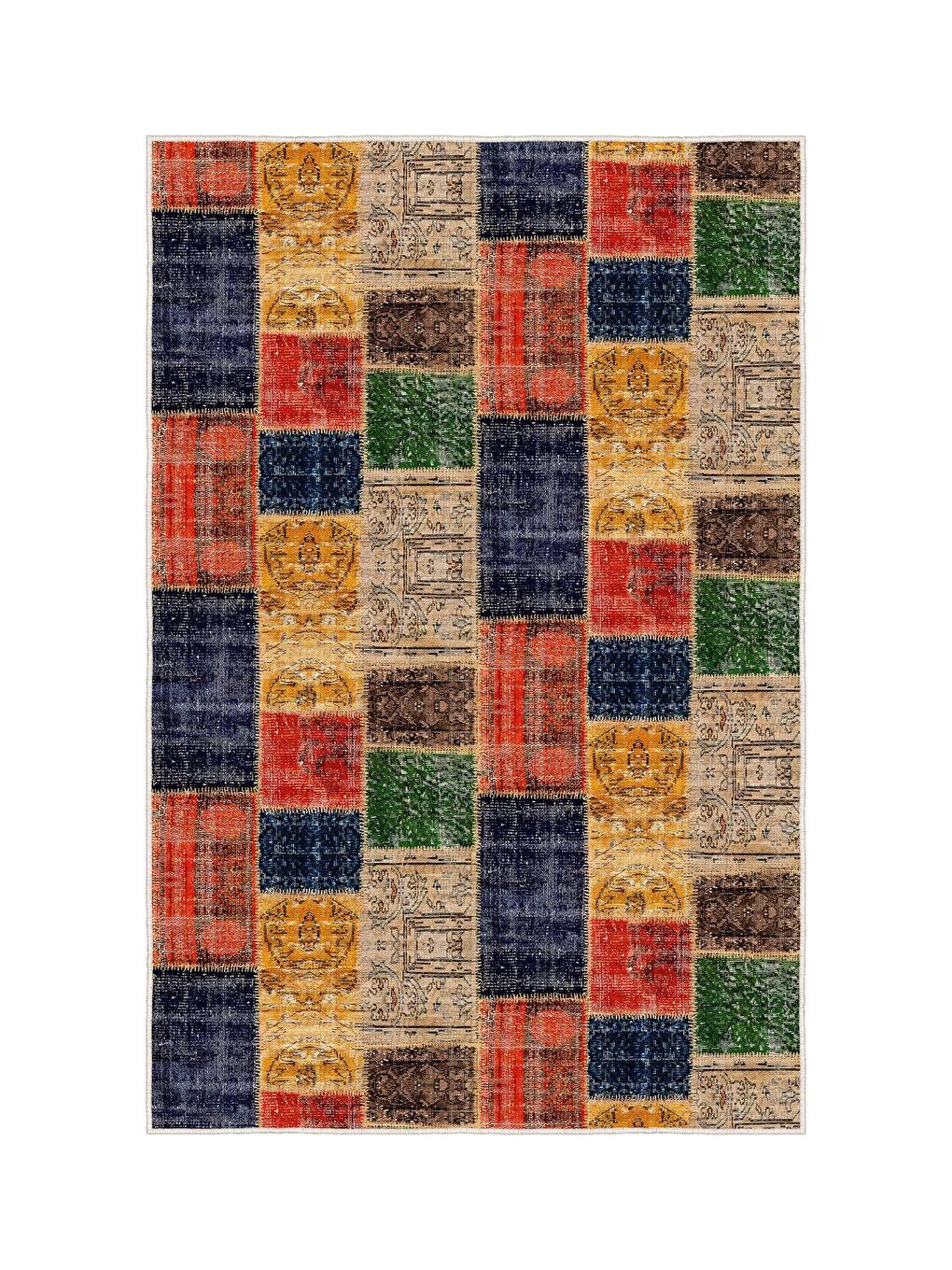 Karışık Özel Tasarım, Kaymaz Taban, İnce, Yıkanabilir, Modern Halı WOOKECE1386 160x230-3