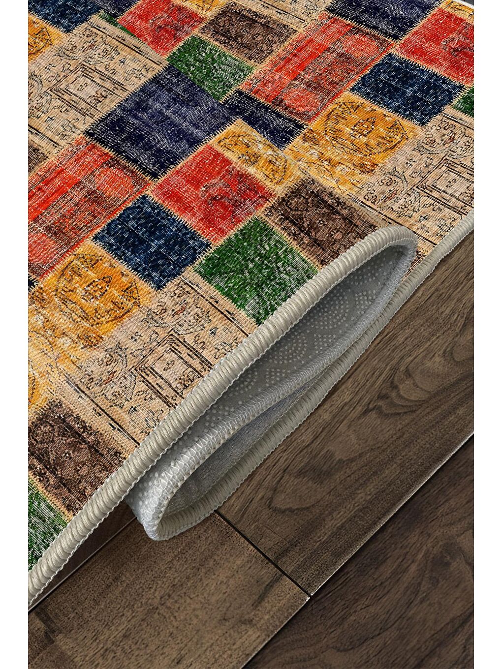 Karışık Özel Tasarım, Kaymaz Taban, İnce, Yıkanabilir, Modern Halı WOOKECE1386 160x230-4