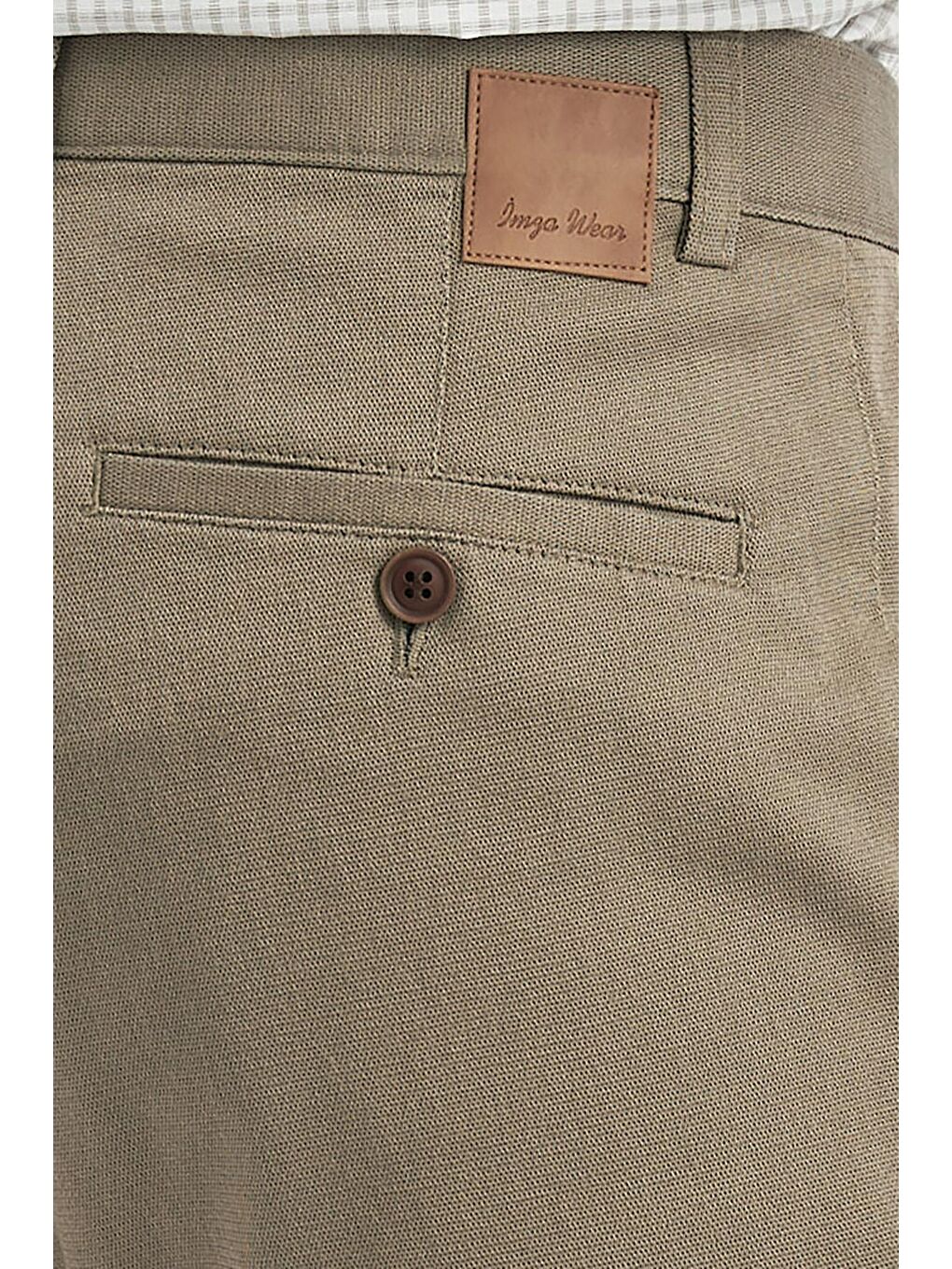 Kahverengi Koyu Vizon Pamuklu Yandan Cepli Casual Slim Fit Chino Pantolon 1003240168-4