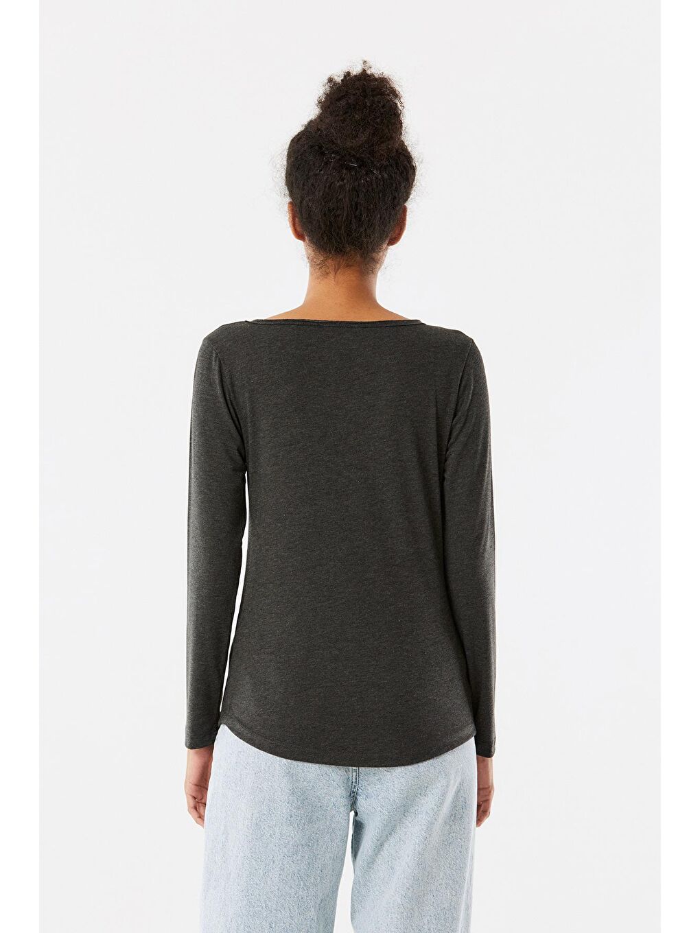 Antrasit Geniş Yaka Cep Detaylı Basic Body-3