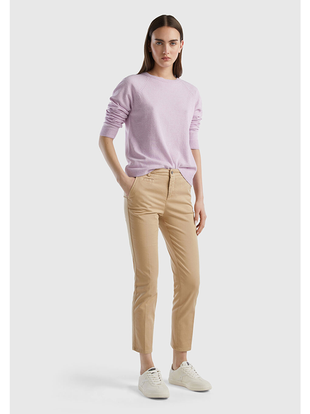 United Colors Of Benetton Bej Kadın Vizon Elastanlı Basic Chino Pantolon - 2