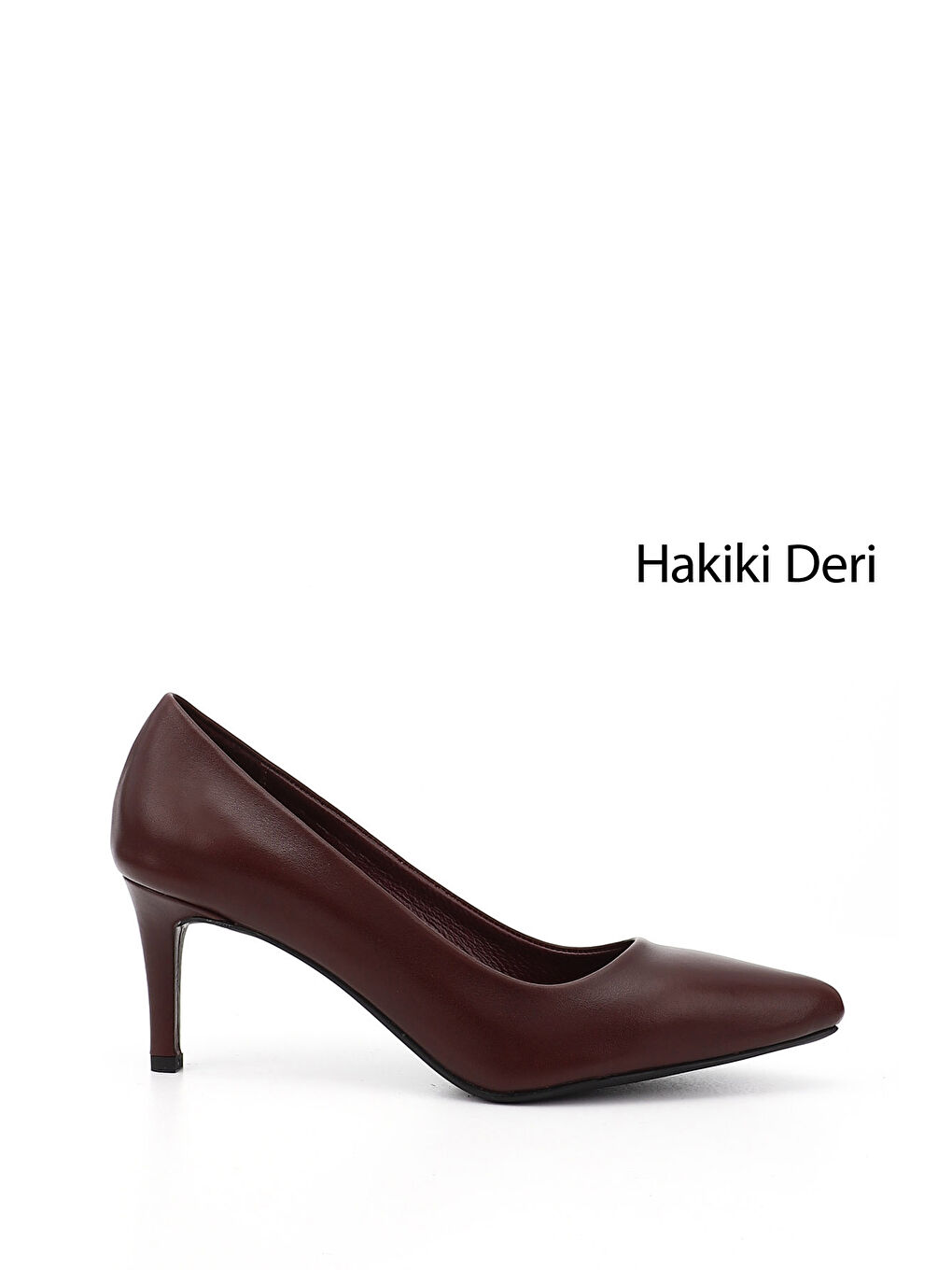 Bordo Kadın BORDO Sivri Burun İnce Topuklu Hakiki Deri Stiletto