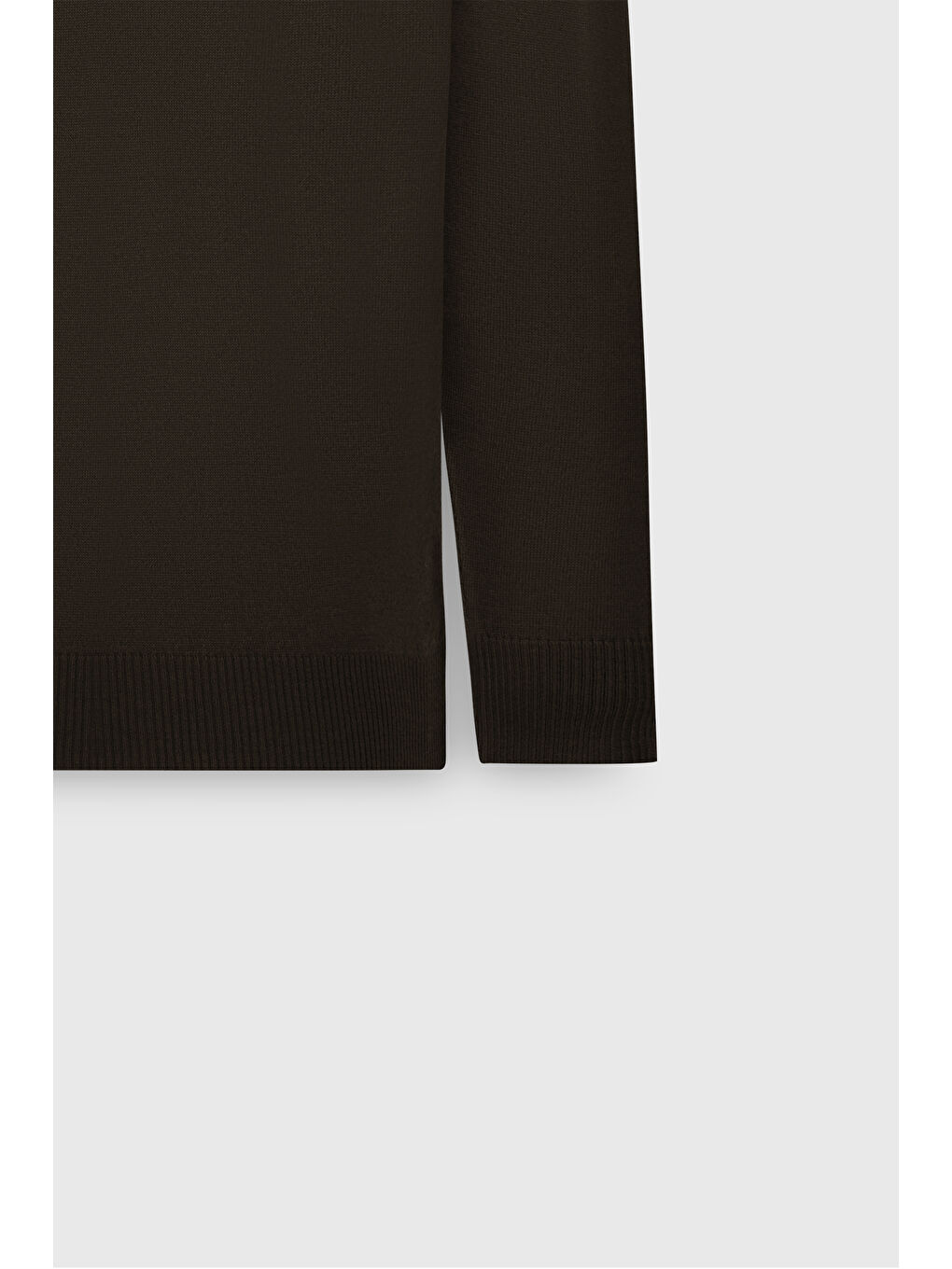 Erkek Kahverengi Yünlü Sıcak Tutan Standart Fit Normal Kesim Yarım Balıkçı Yaka Triko Kazak-6