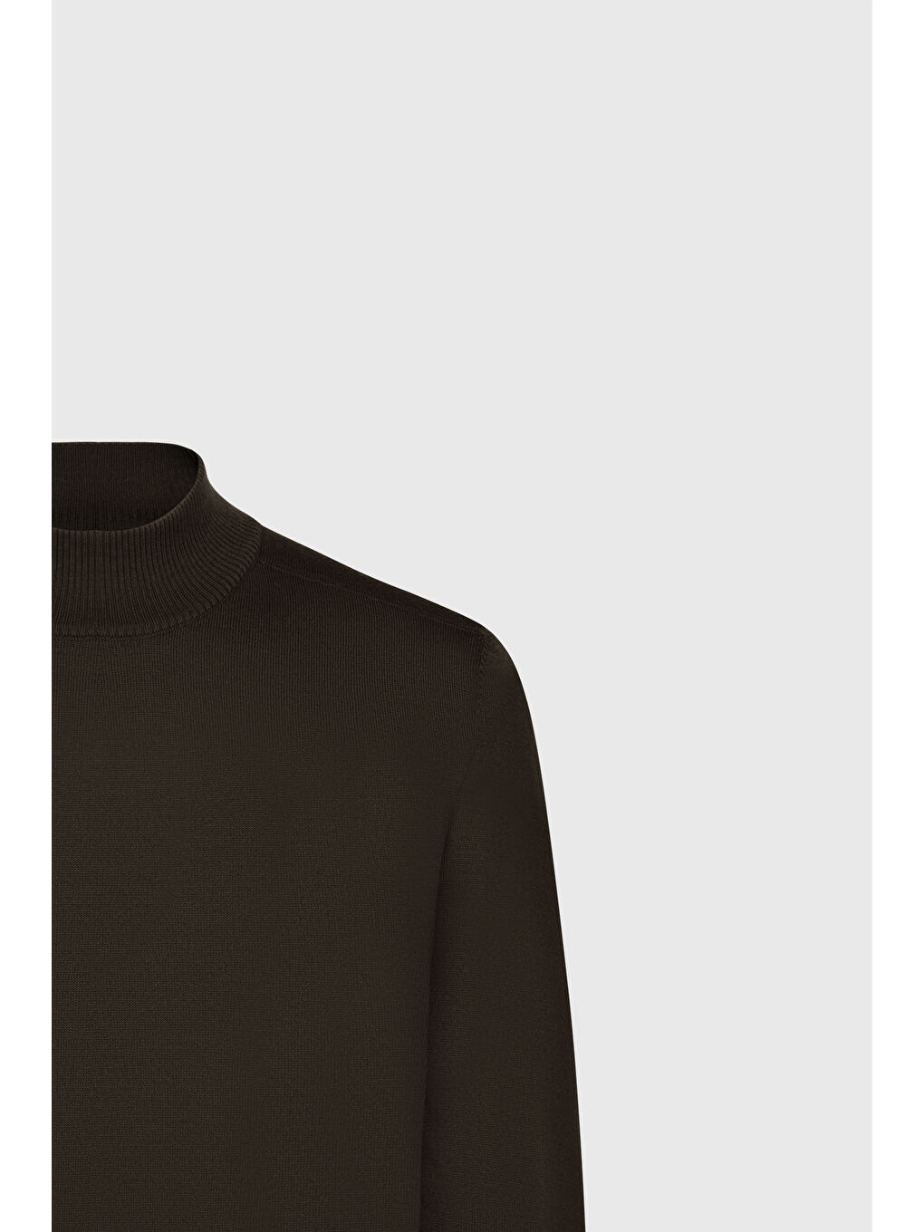 Erkek Kahverengi Yünlü Sıcak Tutan Standart Fit Normal Kesim Yarım Balıkçı Yaka Triko Kazak-7