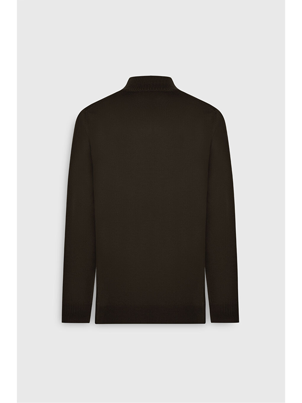 Erkek Kahverengi Yünlü Sıcak Tutan Standart Fit Normal Kesim Yarım Balıkçı Yaka Triko Kazak-8