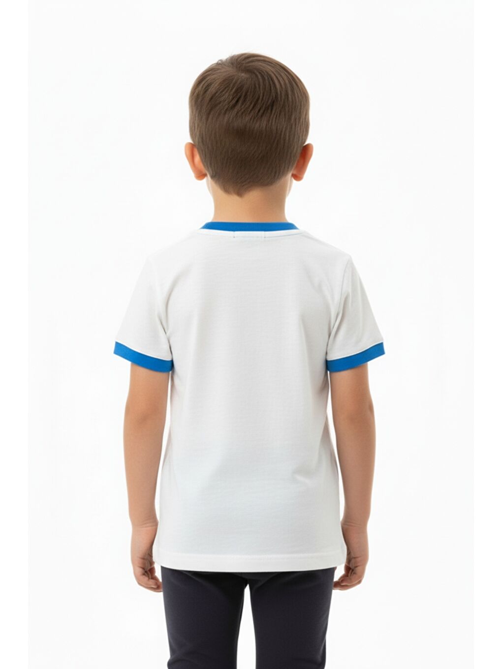 Beyaz Erkek Çocuk Surf Baskı Tişört-3